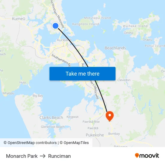 Monarch Park to Runciman map