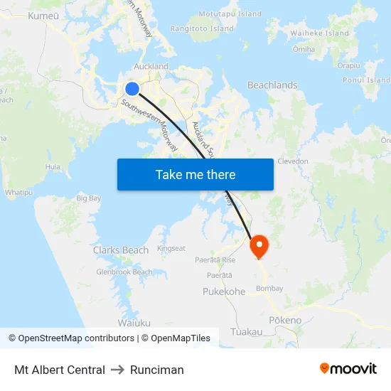 Mt Albert Central to Runciman map