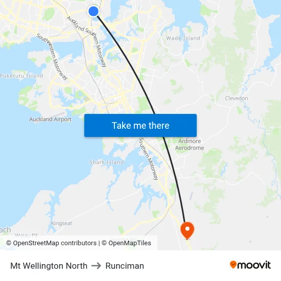 Mt Wellington North to Runciman map