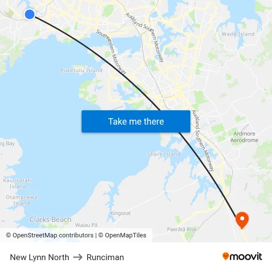 New Lynn North to Runciman map