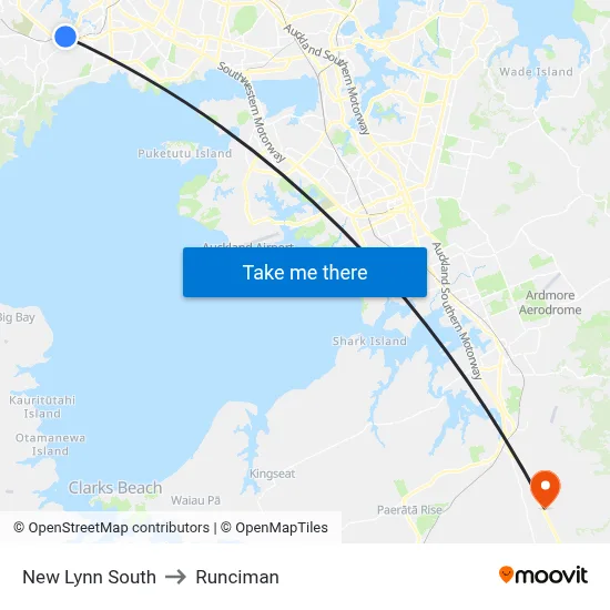 New Lynn South to Runciman map