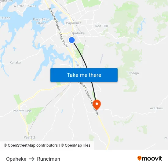Opaheke to Runciman map
