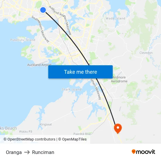 Oranga to Runciman map