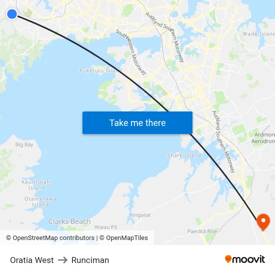 Oratia West to Runciman map