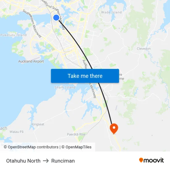 Otahuhu North to Runciman map