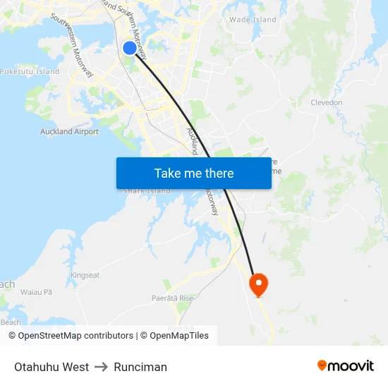 Otahuhu West to Runciman map