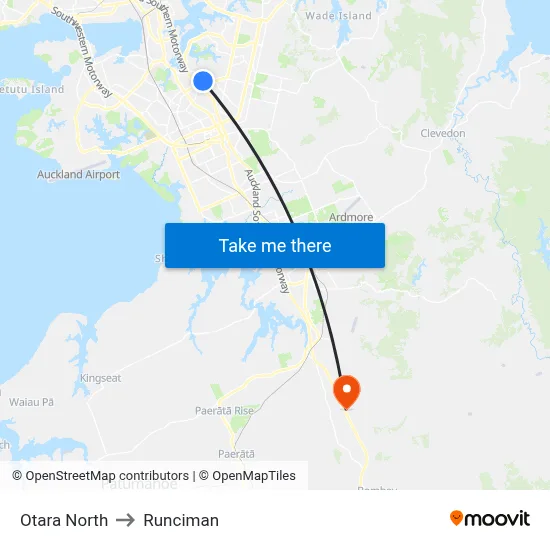 Otara North to Runciman map
