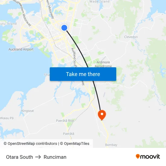 Otara South to Runciman map