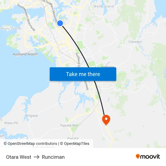 Otara West to Runciman map
