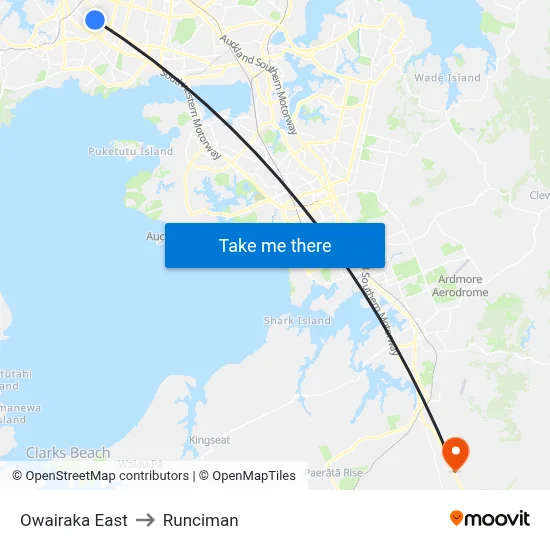 Owairaka East to Runciman map