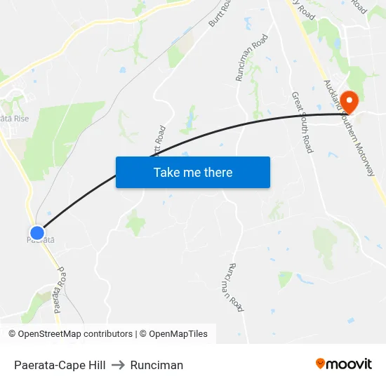 Paerata-Cape Hill to Runciman map