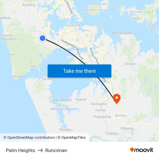 Palm Heights to Runciman map