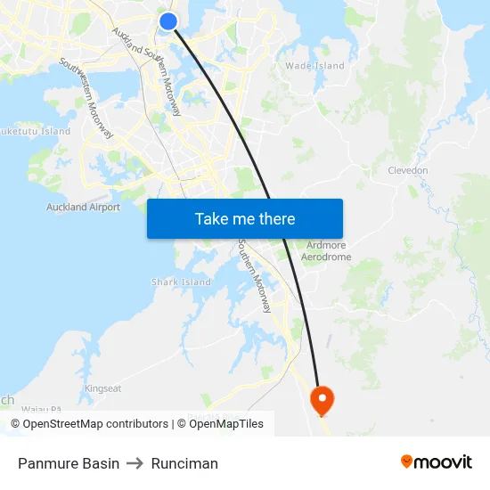 Panmure Basin to Runciman map