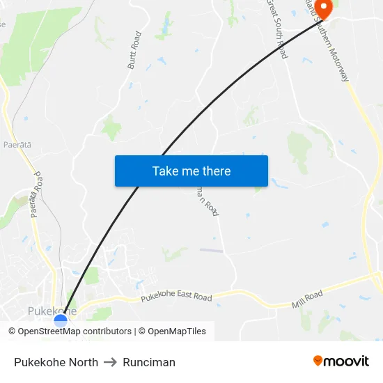 Pukekohe North to Runciman map