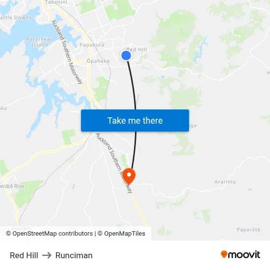 Red Hill to Runciman map