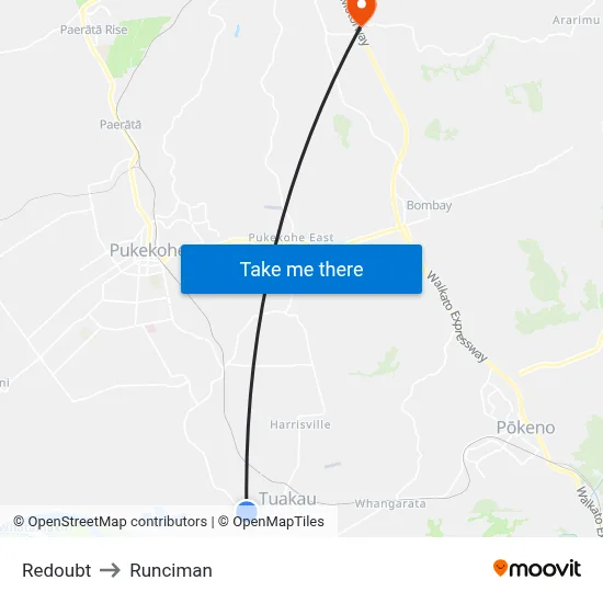 Redoubt to Runciman map