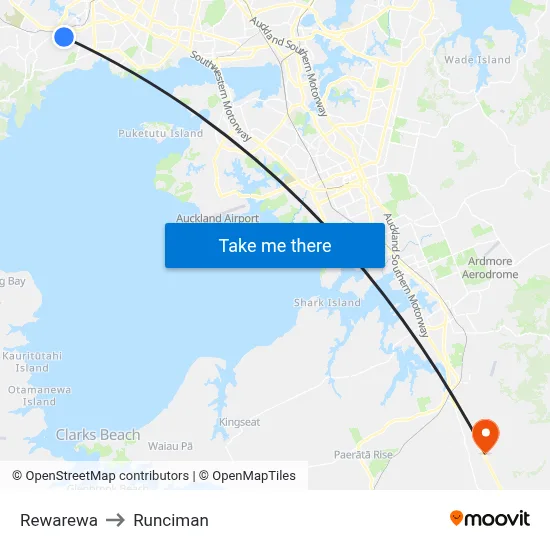 Rewarewa to Runciman map