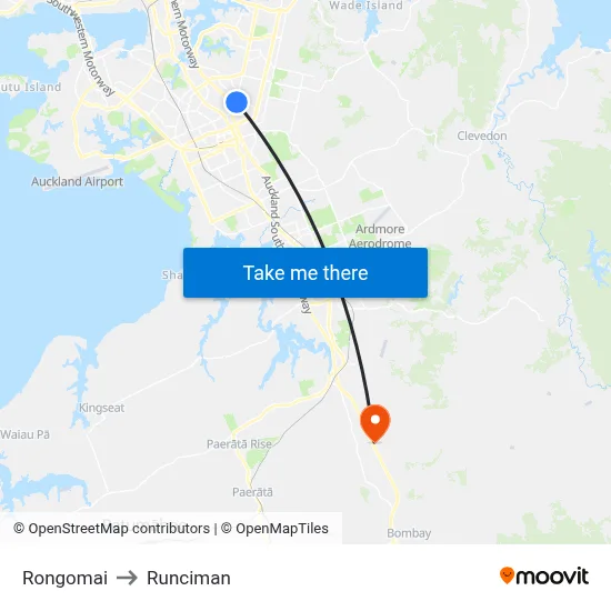 Rongomai to Runciman map