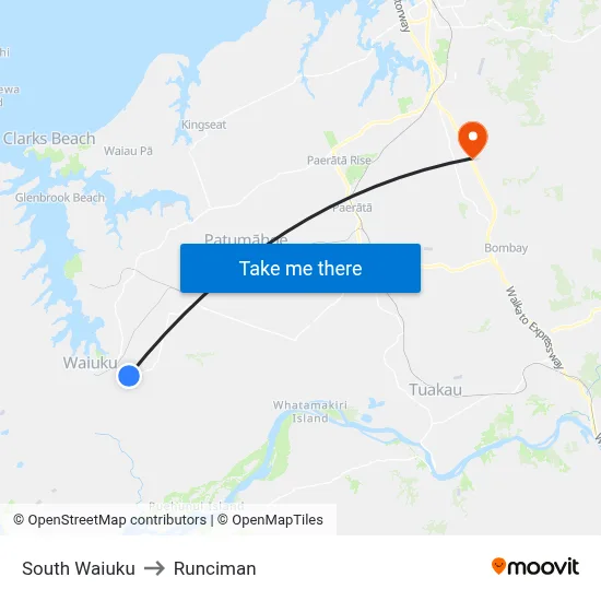 South Waiuku to Runciman map