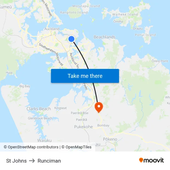 St Johns to Runciman map