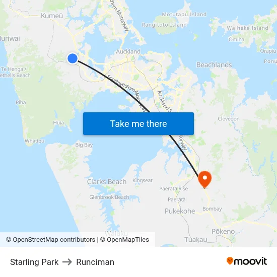 Starling Park to Runciman map