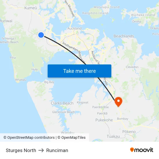 Sturges North to Runciman map