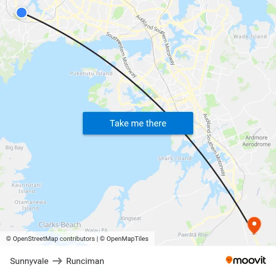 Sunnyvale to Runciman map