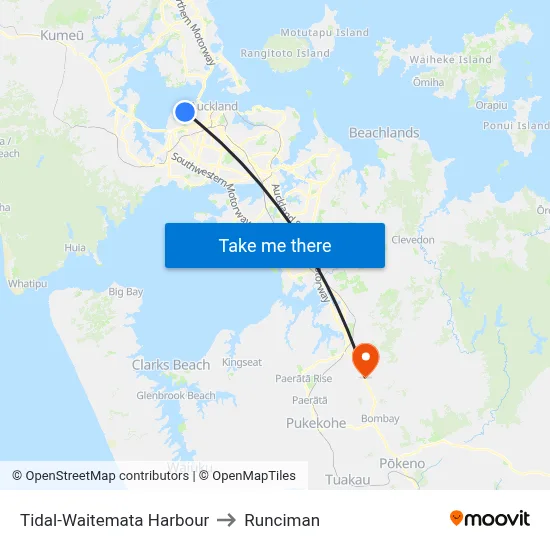 Tidal-Waitemata Harbour to Runciman map
