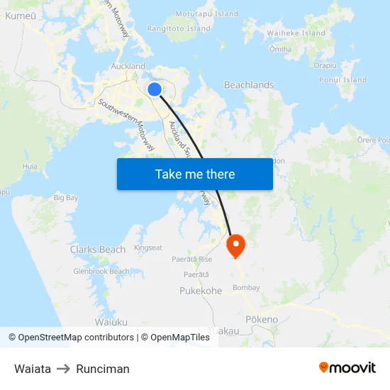 Waiata to Runciman map