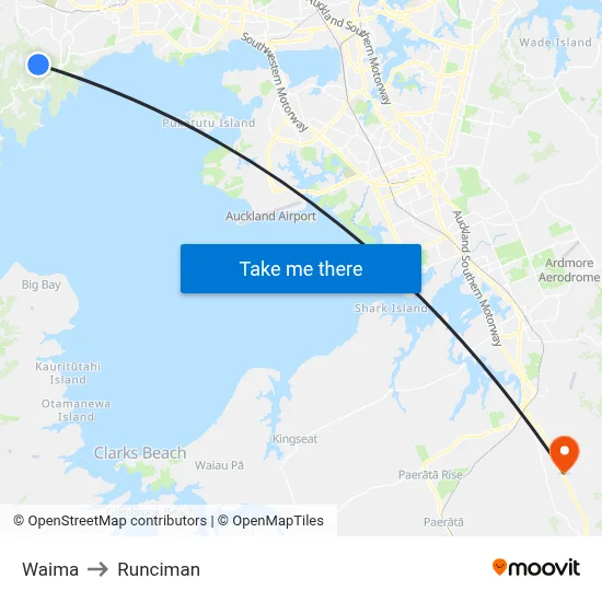 Waima to Runciman map