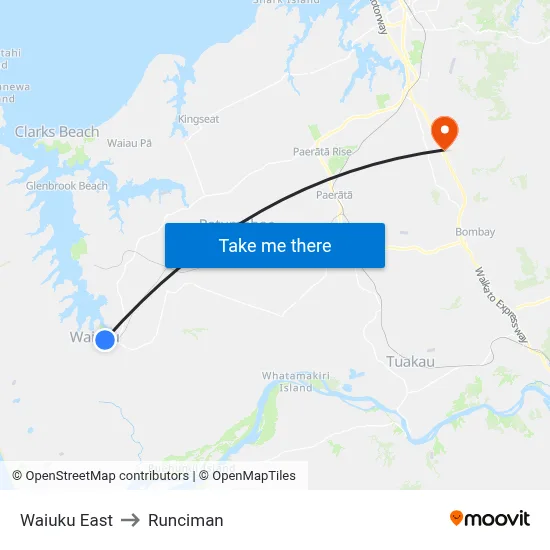 Waiuku East to Runciman map
