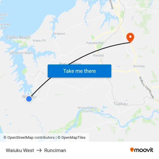 Waiuku West to Runciman map
