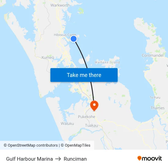 Gulf Harbour Marina to Runciman map