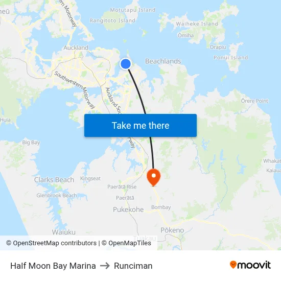 Half Moon Bay Marina to Runciman map