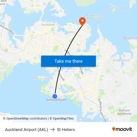 Auckland Airport (AKL) to St Heliers map