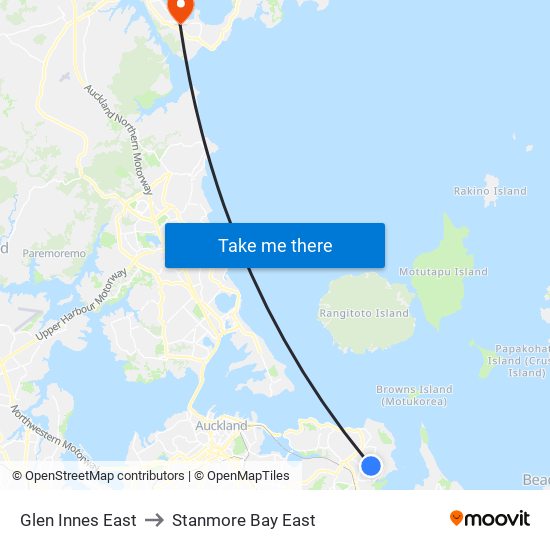 Glen Innes East to Stanmore Bay East map