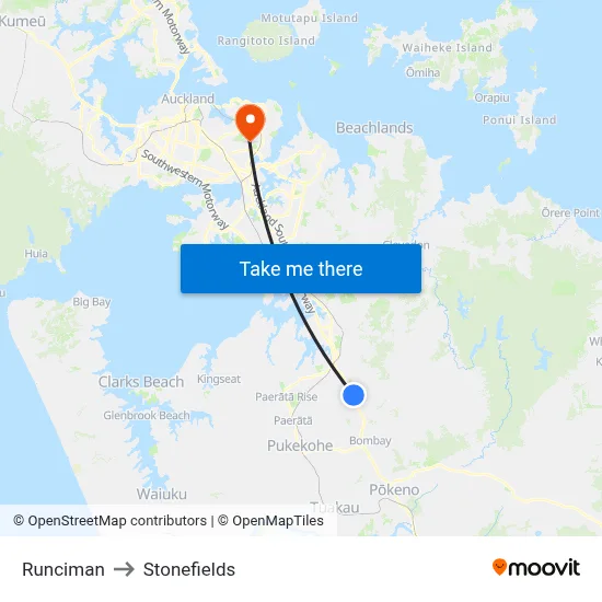 Runciman to Stonefields map