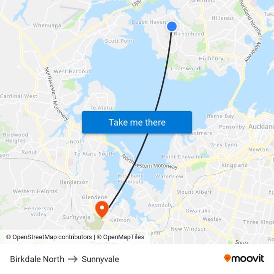 Birkdale North to Sunnyvale map