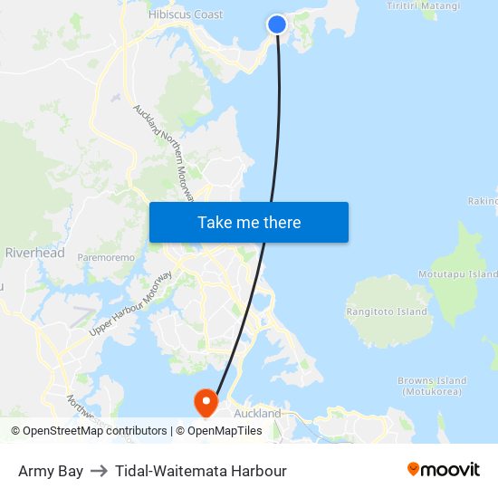 Army Bay to Tidal-Waitemata Harbour map