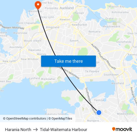 Harania North to Tidal-Waitemata Harbour map