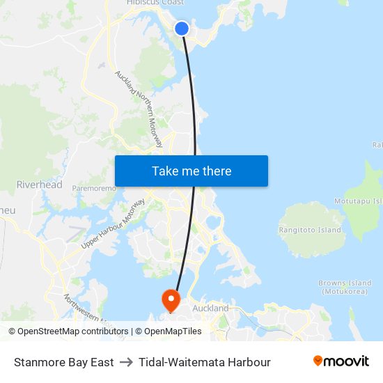 Stanmore Bay East to Tidal-Waitemata Harbour map