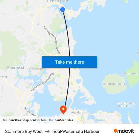 Stanmore Bay West to Tidal-Waitemata Harbour map