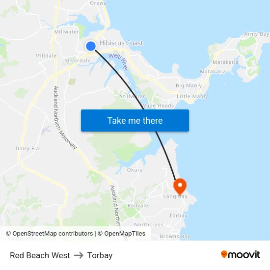 Red Beach West to Torbay map