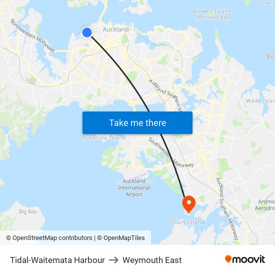 Tidal-Waitemata Harbour to Weymouth East map