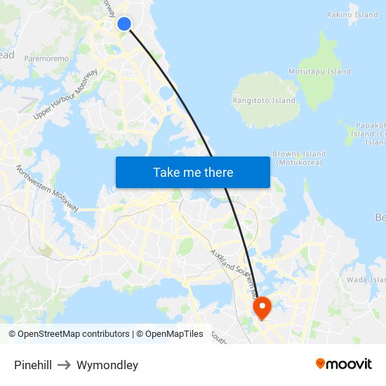 Pinehill to Wymondley map