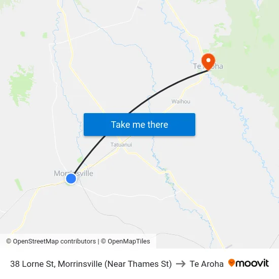 38 Lorne St, Morrinsville (Near Thames St) to Te Aroha map
