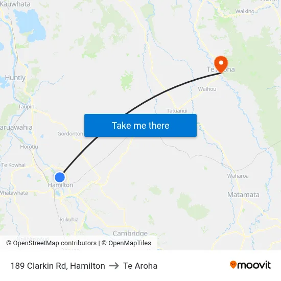 189 Clarkin Rd, Hamilton to Te Aroha map