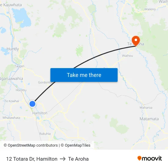 12 Totara Dr, Hamilton to Te Aroha map