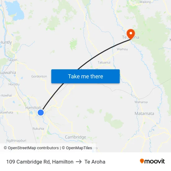 109 Cambridge Rd, Hamilton to Te Aroha map
