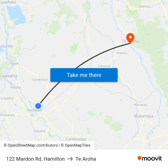 122 Mardon Rd, Hamilton to Te Aroha map
